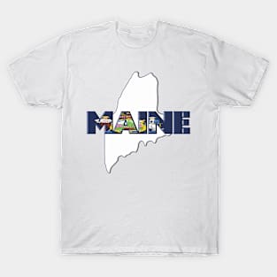 Maine Colored State Letters T-Shirt